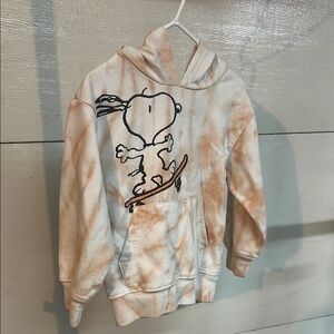 Garanimals Orange and White Snoopy Tie-Dye Hoodie